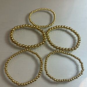 Pack of 5 Gold Beaded Bracelets